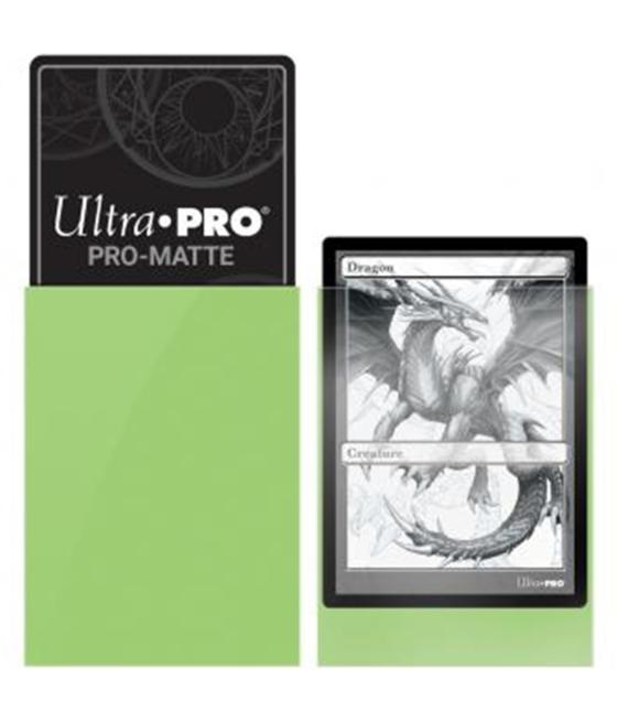 Fundas estándar ultra pro matte color lima para cartas paquete de 50