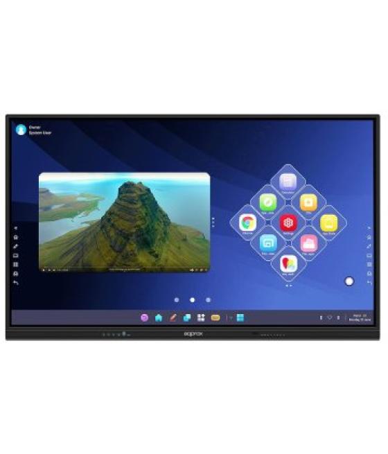 Monitor 75" tactil hdmi approx apptsm75+ interactivo hasta 4 dispositivos screen mirror uhd 4k andro