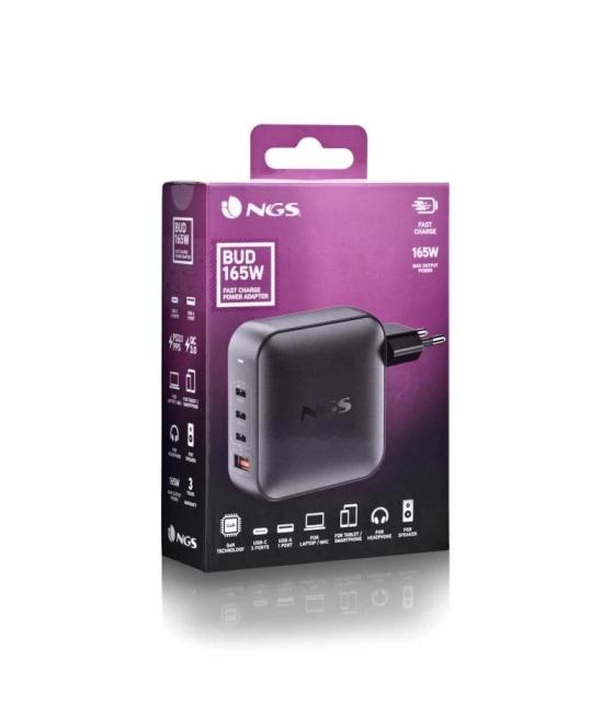 Ngs cargador ultrarapido165w 4 puertos 3usb-c 1 us