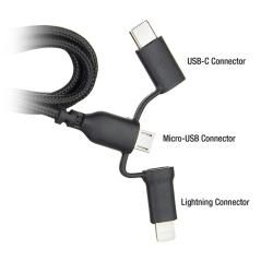 EWENT 3 EN 1, USB-A a Lightning, USB-C y Micro-USB - Imagen 6