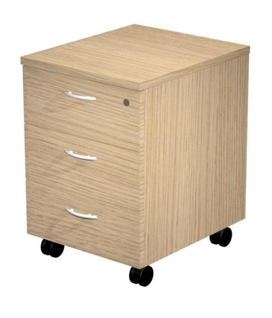 Artexport cajonera presto 3 cajones c/ruedas guías metálicas cerradura roble -desmontado-