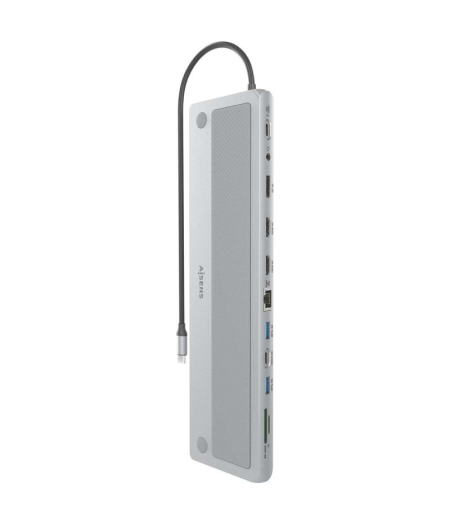 Docking usb tipo-c aisens asuc-12p020-gr/ 2xhdmi/ 3xusb/ 1xusb tipo-c/ 1xrj45/ 1xdisplayport/ 1xlector tarjetas/ 1xusb tipo-c pd
