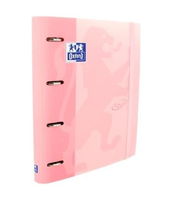 Oxford carpeta anillas 4 x 35mm touch europeanbinder c/recambio 100h a4+ 5x5 t/extradura flamingo pastel