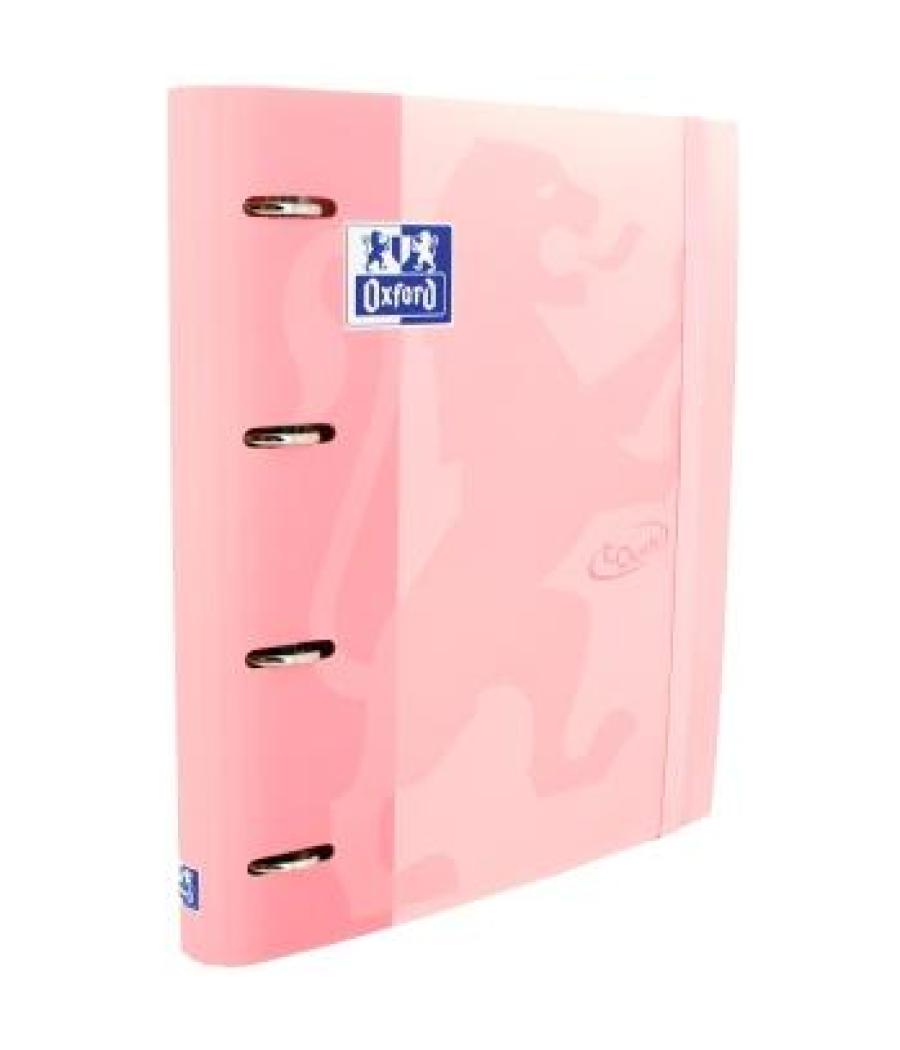 Oxford carpeta anillas 4 x 35mm touch europeanbinder c/recambio 100h a4+ 5x5 t/extradura flamingo pastel