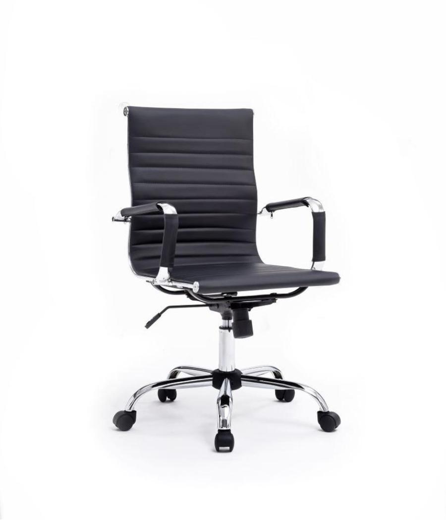 Silla de oficina equip 651002 negra ergonomica respaldo medio
