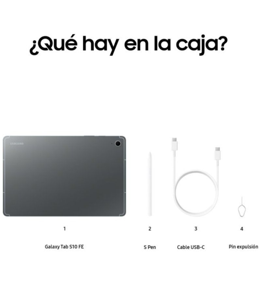 Tablet samsung galaxy tab s10 fe 10.9'/ 8gb/ 256gb/ octacore/ gris