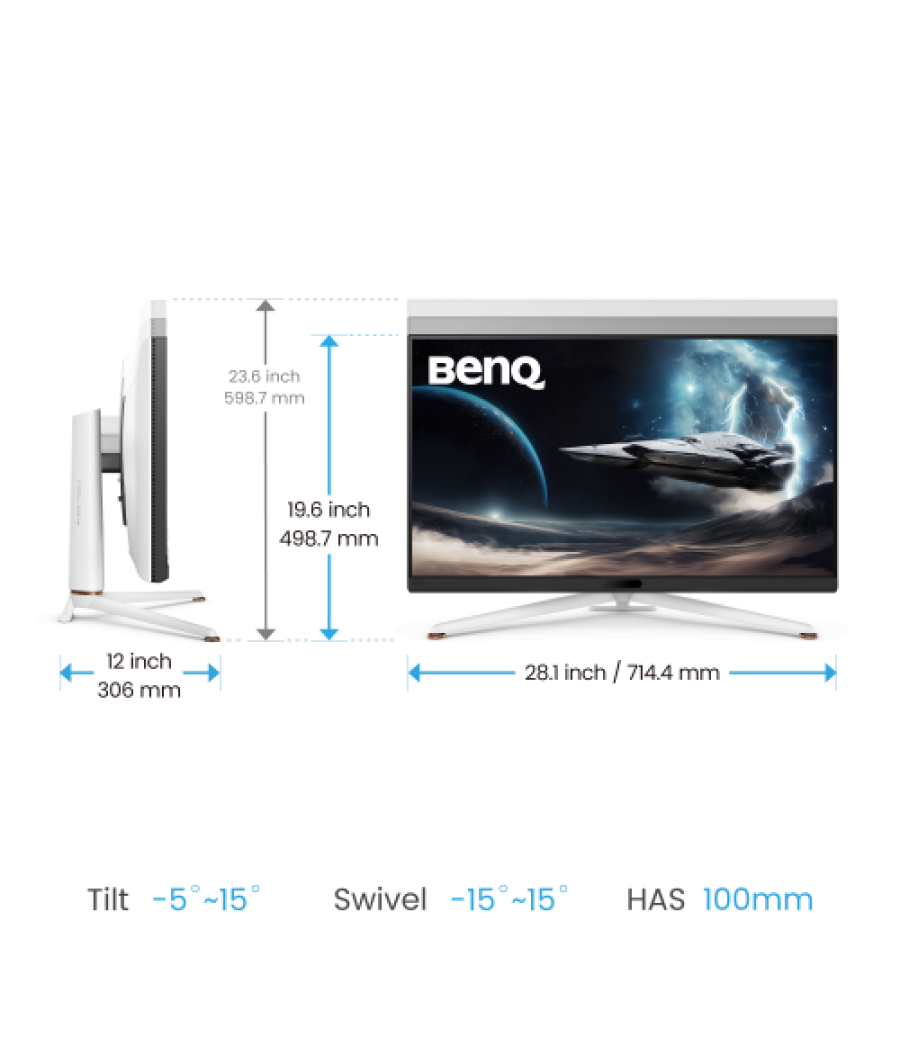 Benq ex321ux pantalla para pc 80 cm (31.5") 3840 x 2160 pixeles 4k ultra hd led blanco
