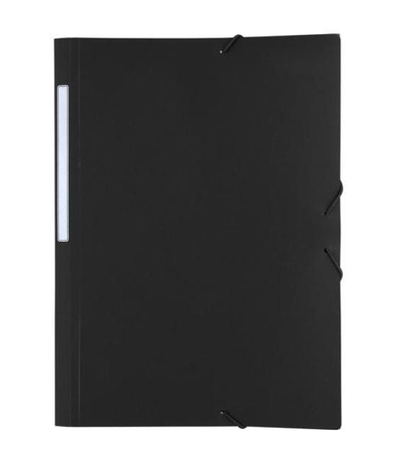 Grafoplás carpeta con gomas poligraf 3 solapas folio pp opaco negro