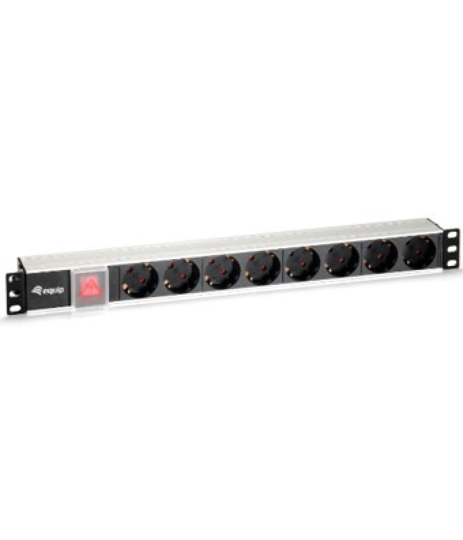 Regleta alimentacion equip rack 19 pulgadas 1u 8 tomas 3500w cable 1.8m interruptor aluminio