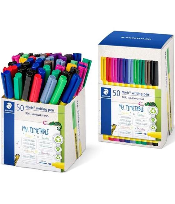 Staedtler rotuladores noris writing pen 307 punta fina c/surtidos caja expositora 50 ud