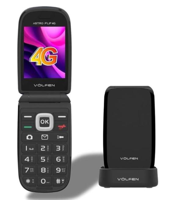 Volfen telefono movil astro flip 4g pantalla xxl tipo choncha negro