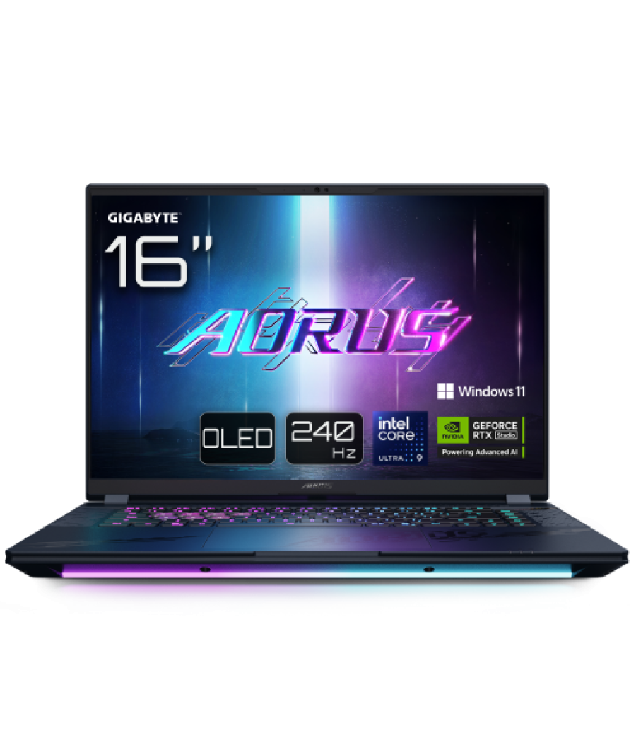 Gigabyte aorus master 16 byh portátil gaming - 16,0“, 240hz oled, intel core 275hx, nvidia rtx 5080 gpu, 32gb ddr5 5600mhz, 1 x 