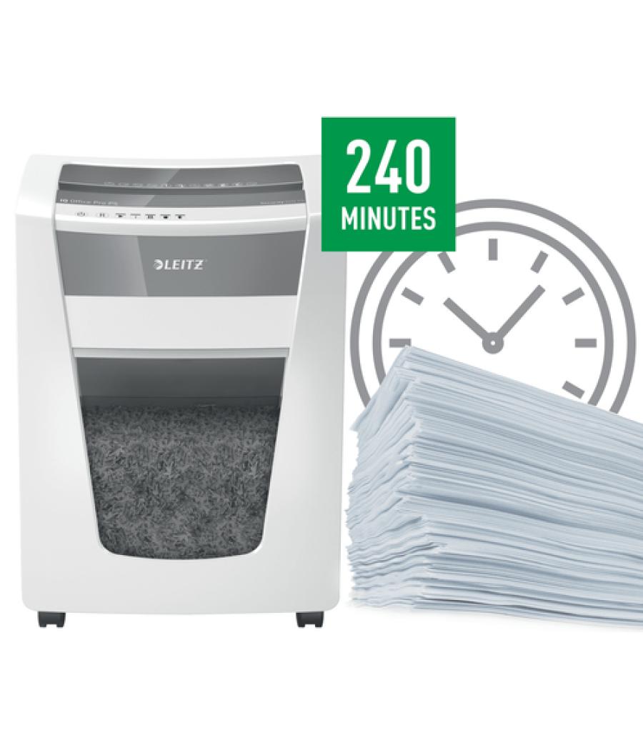 Destructora de documentos leitz iq office pro p5 capacidad de corte 15 hojas destruye grapas y clips 30