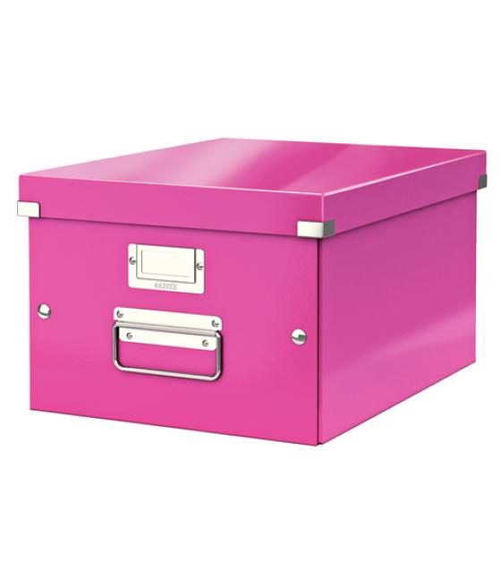 Caja de almacénamiento leitz click&store mediana color fucsia 281x200x369 mm