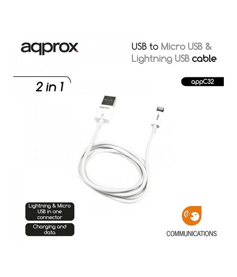 approx APPC32 Cable Usb a Micro Usb y Lighting - Imagen 2
