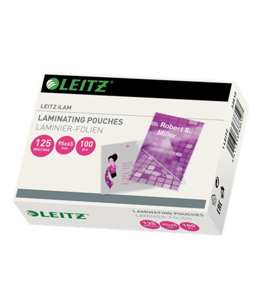 Bolsa de plastificar leitz 65x95 mm 125 mc caja de 100 unidades