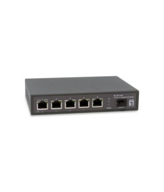 Switch poe level one gep-0625 6p 2.5gbe 4p poe 65w +1p sfp+/10g