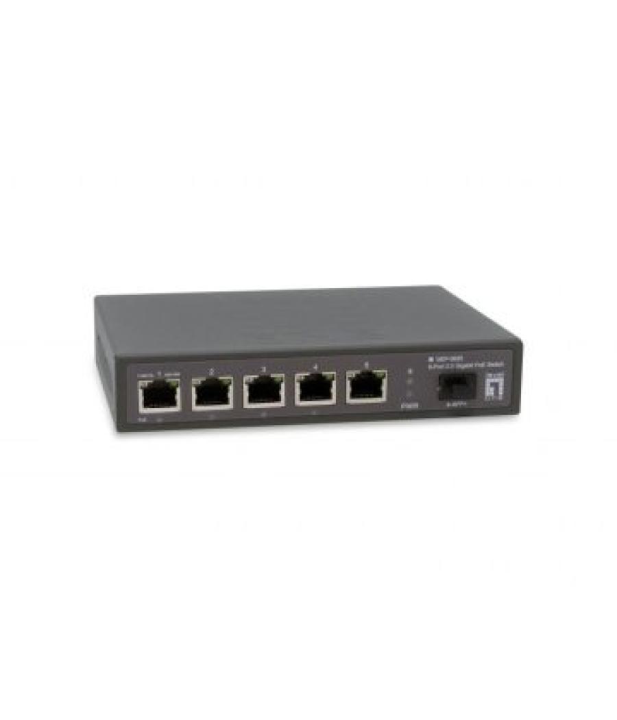 Switch poe level one gep-0625 6p 2.5gbe 4p poe 65w +1p sfp+/10g