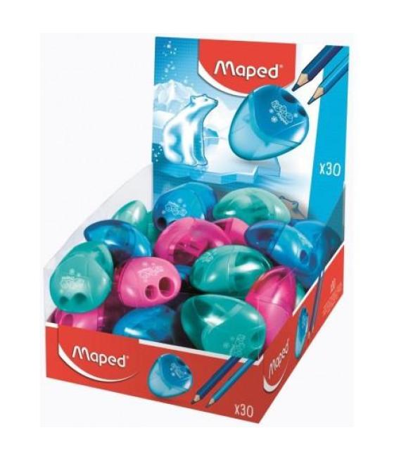 Maped afilalápices i-gloo 2 agujeros c/surtidos caja expositora de 30u