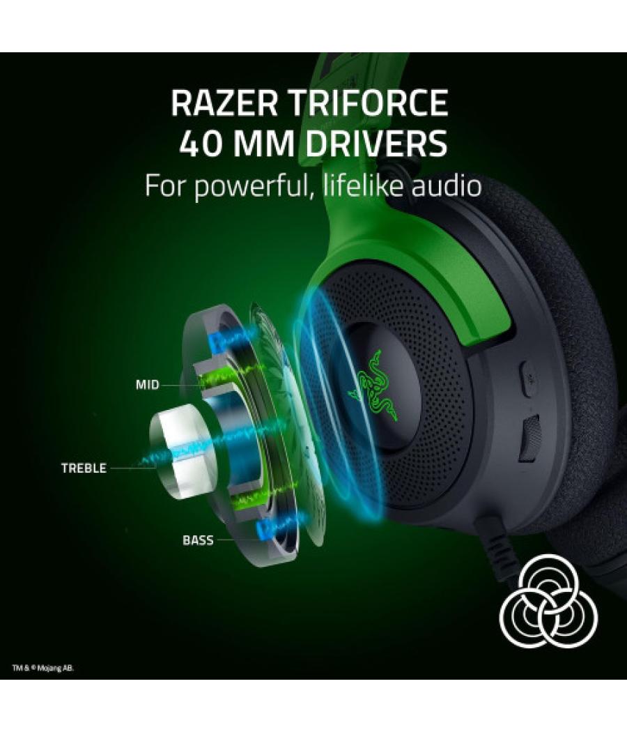 Auriculares razer kraken v4 x minecraft edit. (rz04-05180200-r3m1)