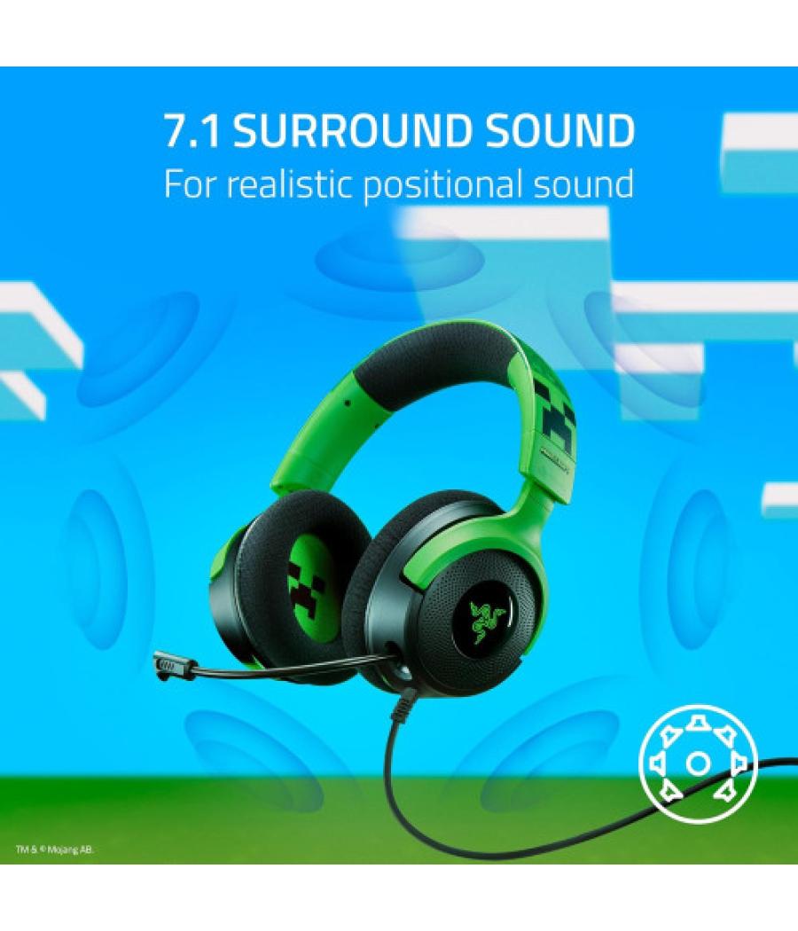 Auriculares razer kraken v4 x minecraft edit. (rz04-05180200-r3m1)