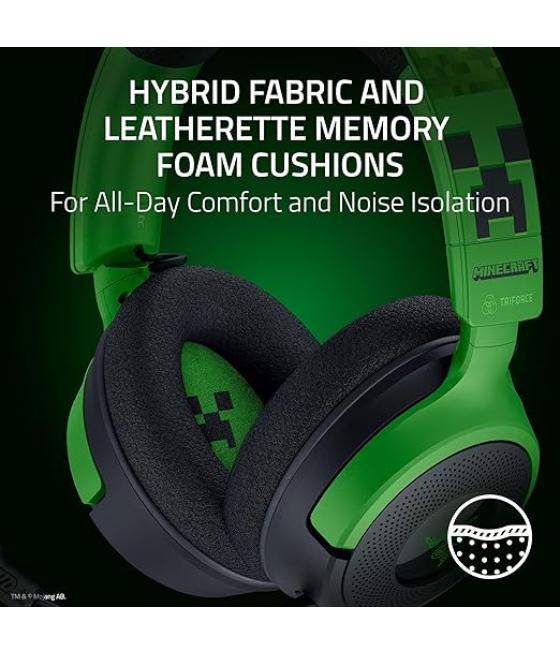 Auriculares razer kraken v4 x minecraft edit. (rz04-05180200-r3m1)