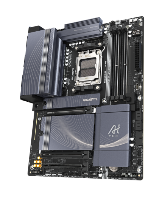 Placa gigabyte b850 ai top,amd,am5,b850,4ddr5,256gb,1hdmi+usb-c,4sata3+3m.2,2x10gbelan+wifi7+bt5.4,7usb3.2,atx