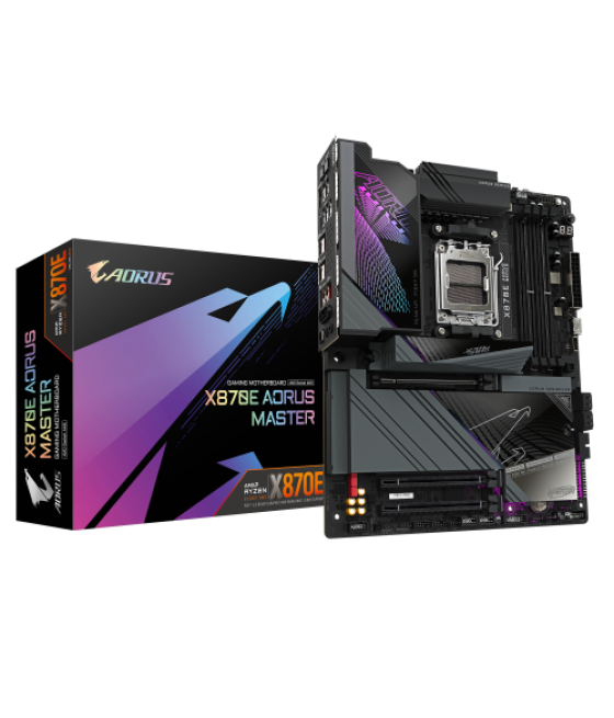Gigabyte placa base x870e aorus master - compatible con cpus amd ryzen 9000, vrm digital de 16+2+2 fases, hasta 8200mhz ddr5 (oc