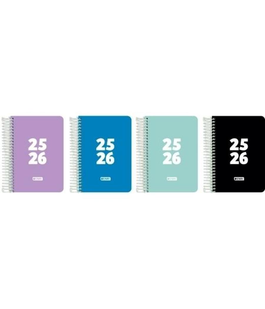 Enri agenda escolar teens espiral 4º dp t/plástico c/surtidos 2025-2026 castellano