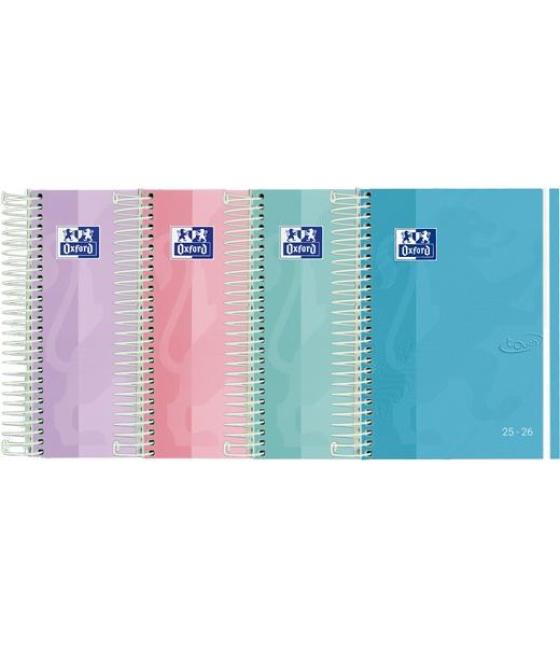 Oxford agenda escolar touch pastel espiral 8º dp t/extradura c/surtidos 2025-2026 castellano