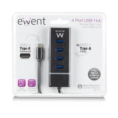 Ewent E1137 HUB USB TIPO C 4 PUEROS USB 3.1 - Imagen 8