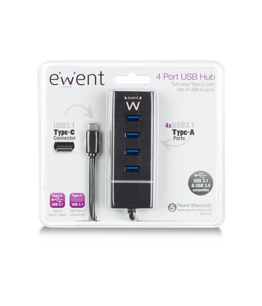 Ewent E1137 HUB USB TIPO C 4 PUEROS USB 3.1 - Imagen 8