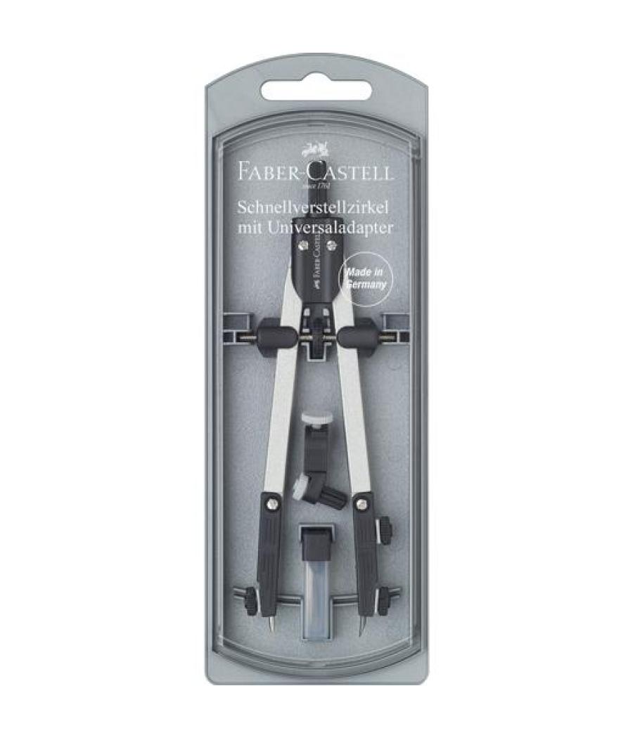 Faber castell compás articulado de ajuste rápido adaptador universal 17cm + accesorios