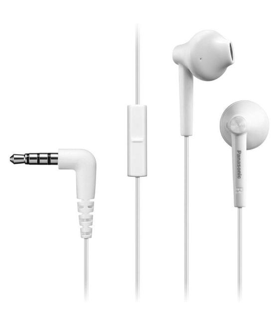 Auriculares intrauditivos panasonic rp-tcm55/ con micrófono/ jack 3.5/ blancos