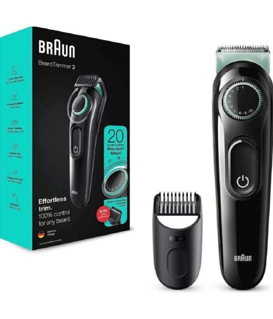 Cortabarbas braun beardtrimmer series 3000 bt3323/ con batería/ 1 accesorio