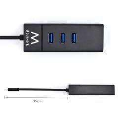 EWENT EW1141 Hub Tipo-C 3Pts.USB 3.1+1pto. GIGABIT - Imagen 10