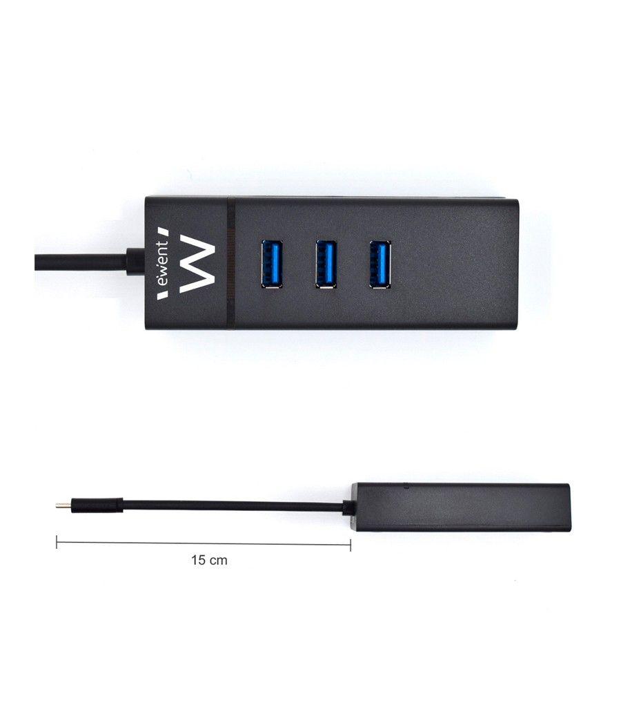 EWENT EW1141 Hub Tipo-C 3Pts.USB 3.1+1pto. GIGABIT - Imagen 10