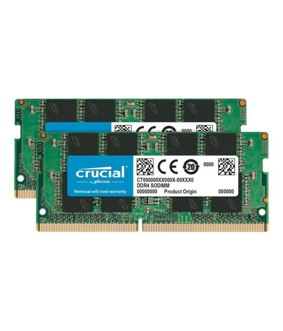 Memoria ram ddr4 32gb 2x16gb crucial - sodimm - 3200mhz - pc4 - 25600 - cl22 - 1.2v