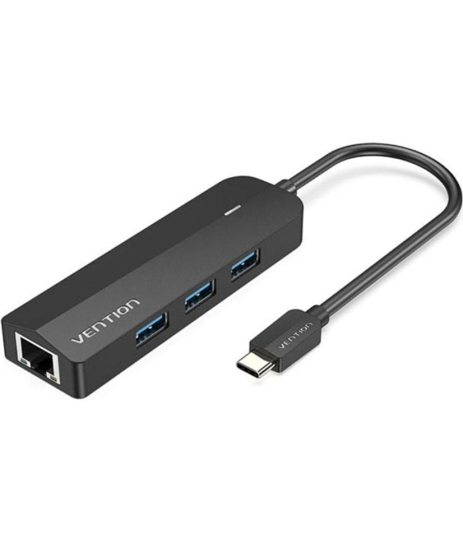 Docking usb tipo-c vention tgpbb/ 3xusb/ 1xrj45/ 1xmicro b pd/ negro