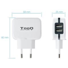 TooQ TQWC-1S02WT Cargador de pared 2 USB Blanco - Imagen 6