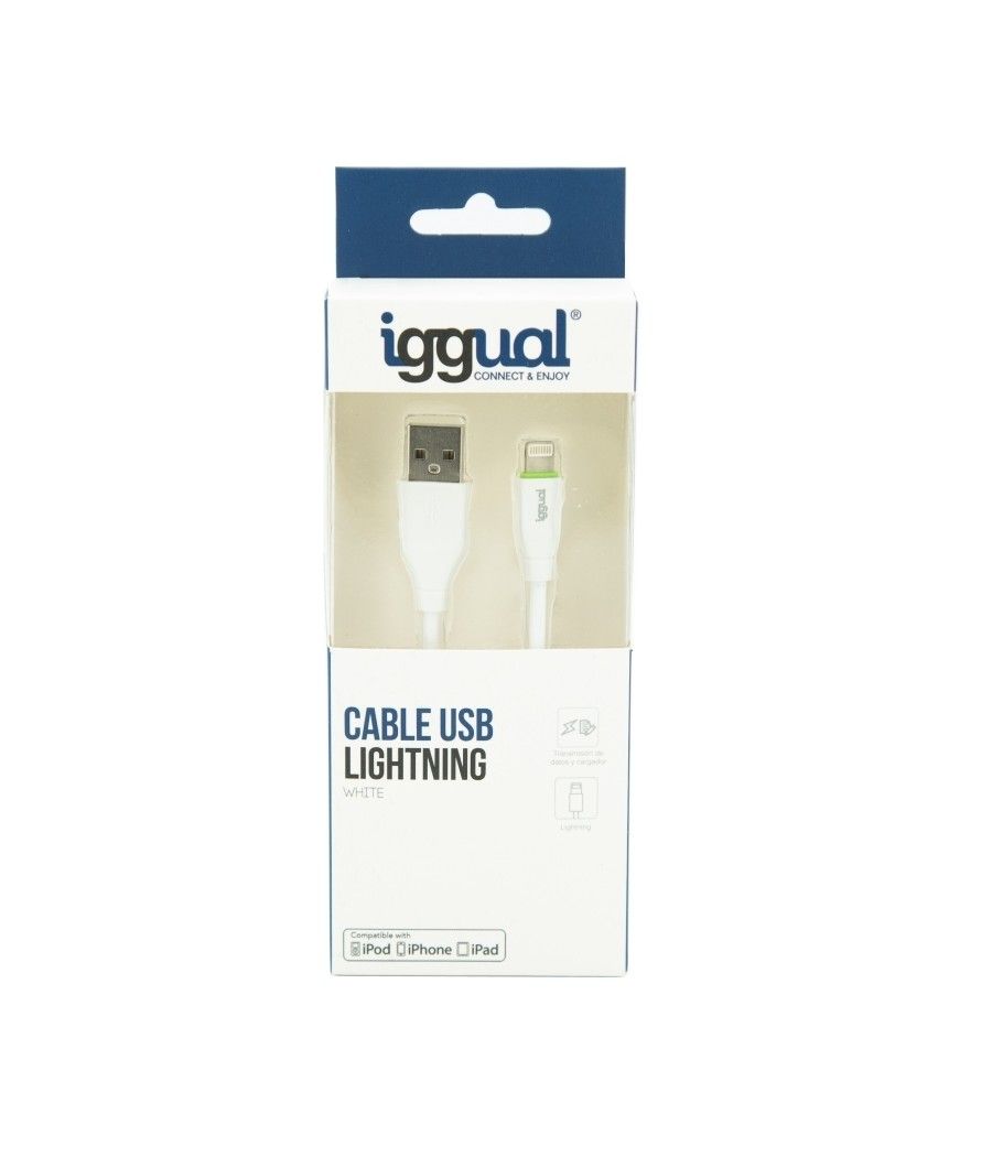 iggual cable USB-A/Lightning 100 cm blanco - Imagen 2