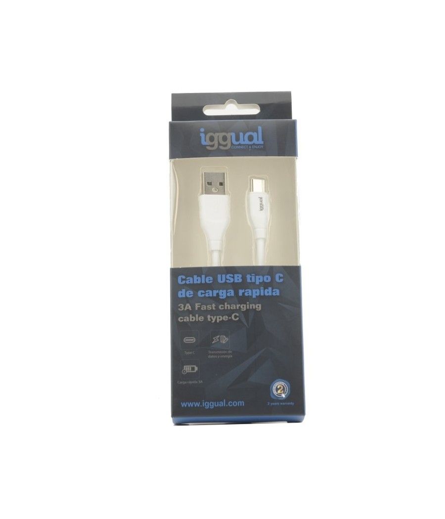 iggual Cable USB-A/USB-C 100 cm blanco Q3.0 3A - Imagen 2