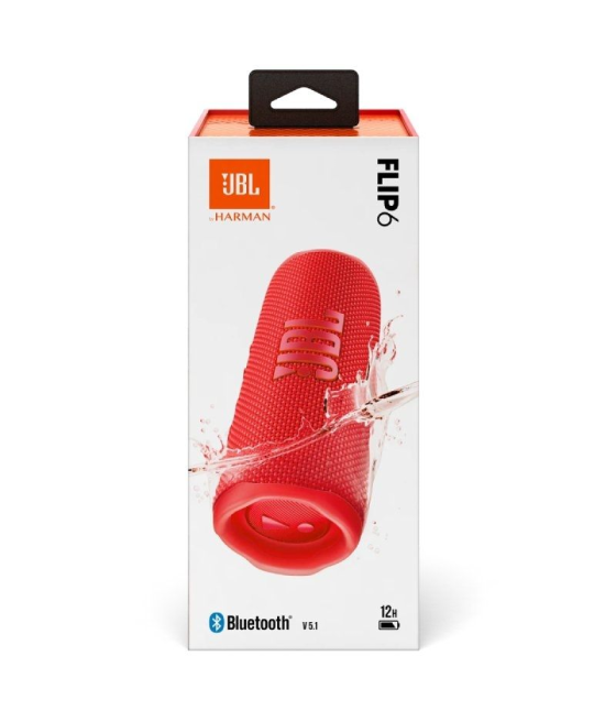 Altavoz con bluetooth jbl flip 6/ 30w/ 1.0/ rojo