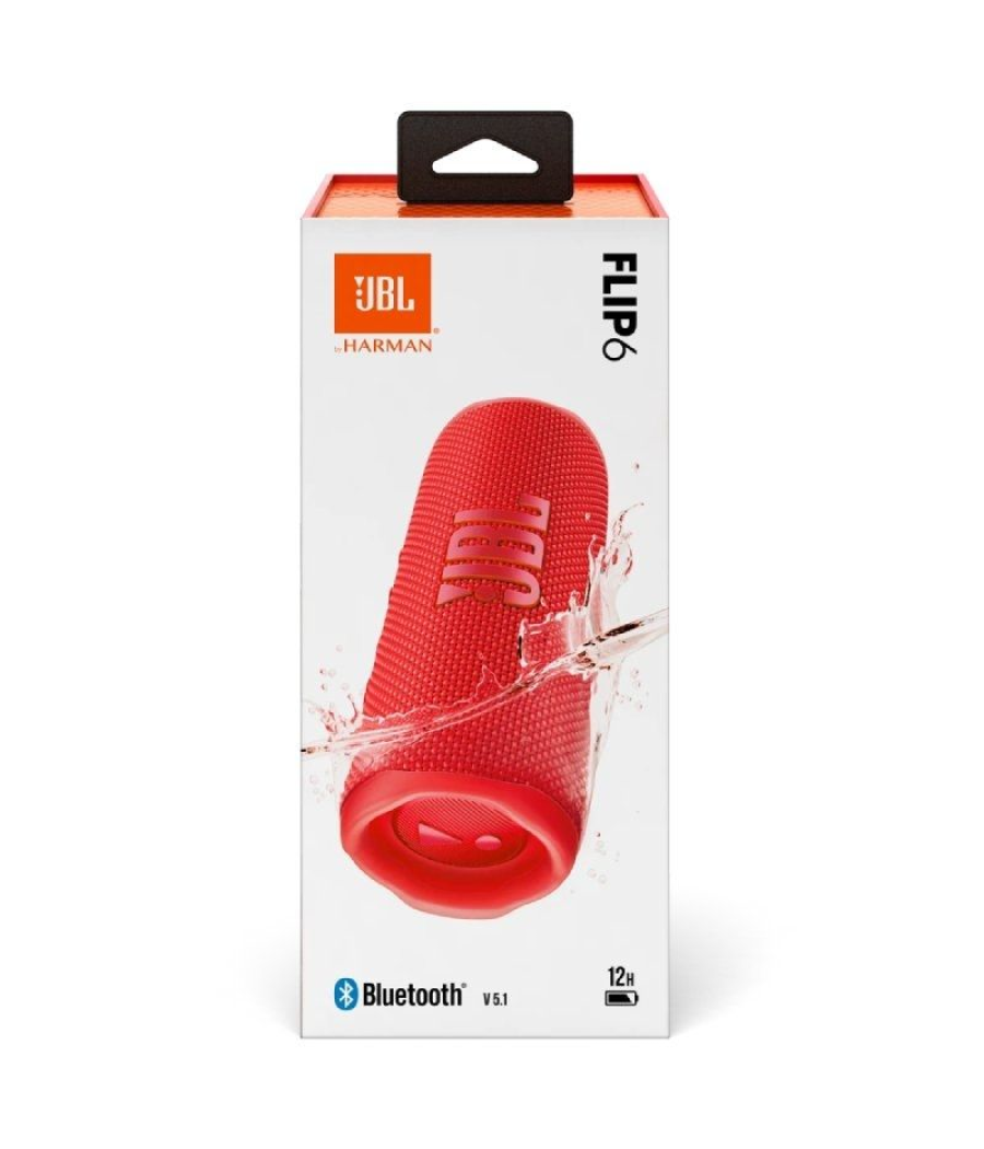 Altavoz con bluetooth jbl flip 6/ 30w/ 1.0/ rojo
