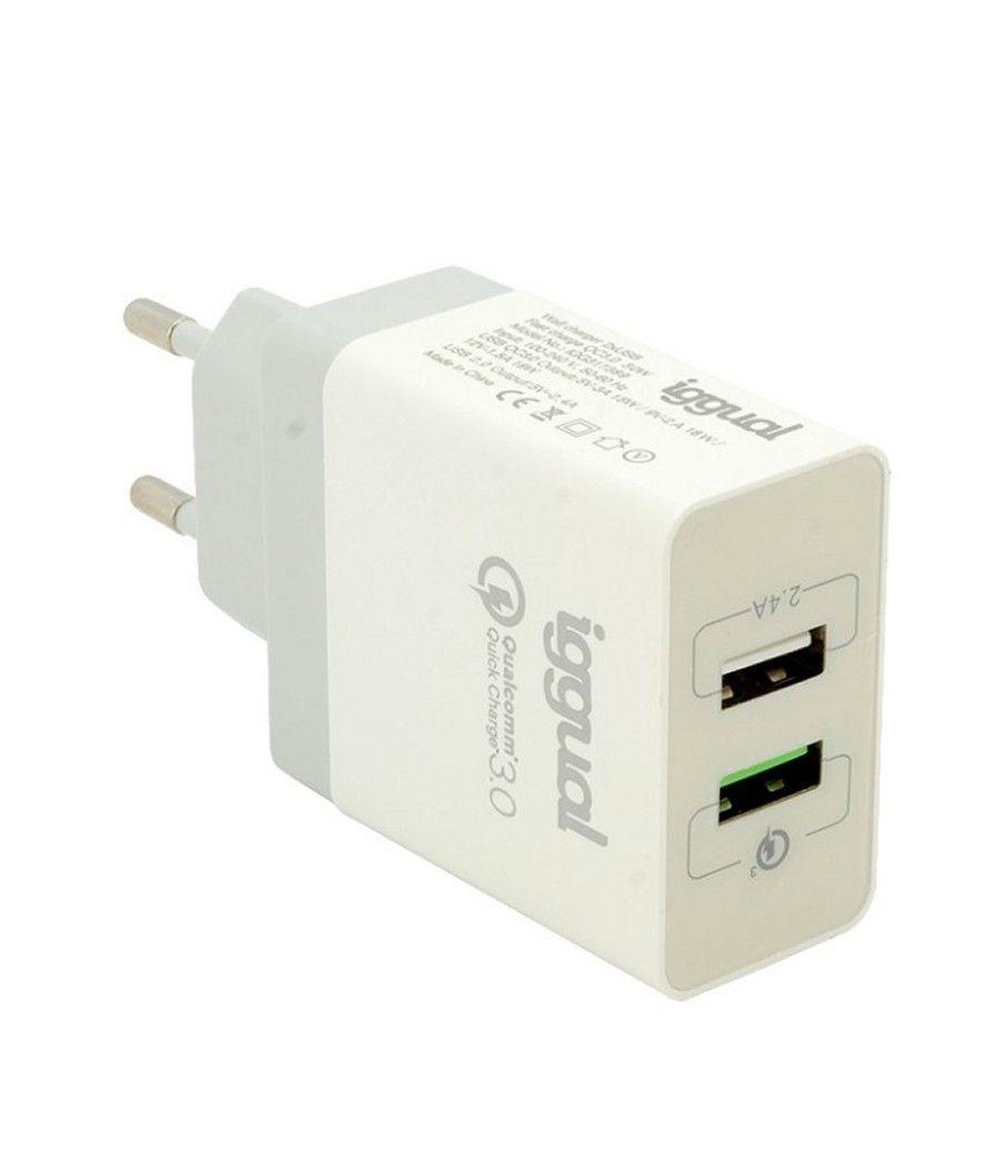 iggual Cargador 2xUSB carga rápida QC3.0 30W - Imagen 5