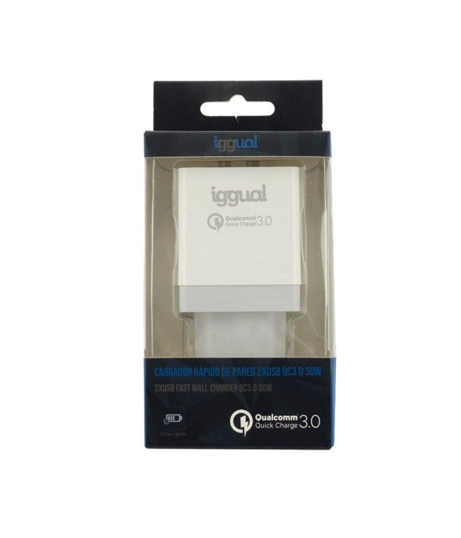 iggual Cargador 2xUSB carga rápida QC3.0 30W - Imagen 6