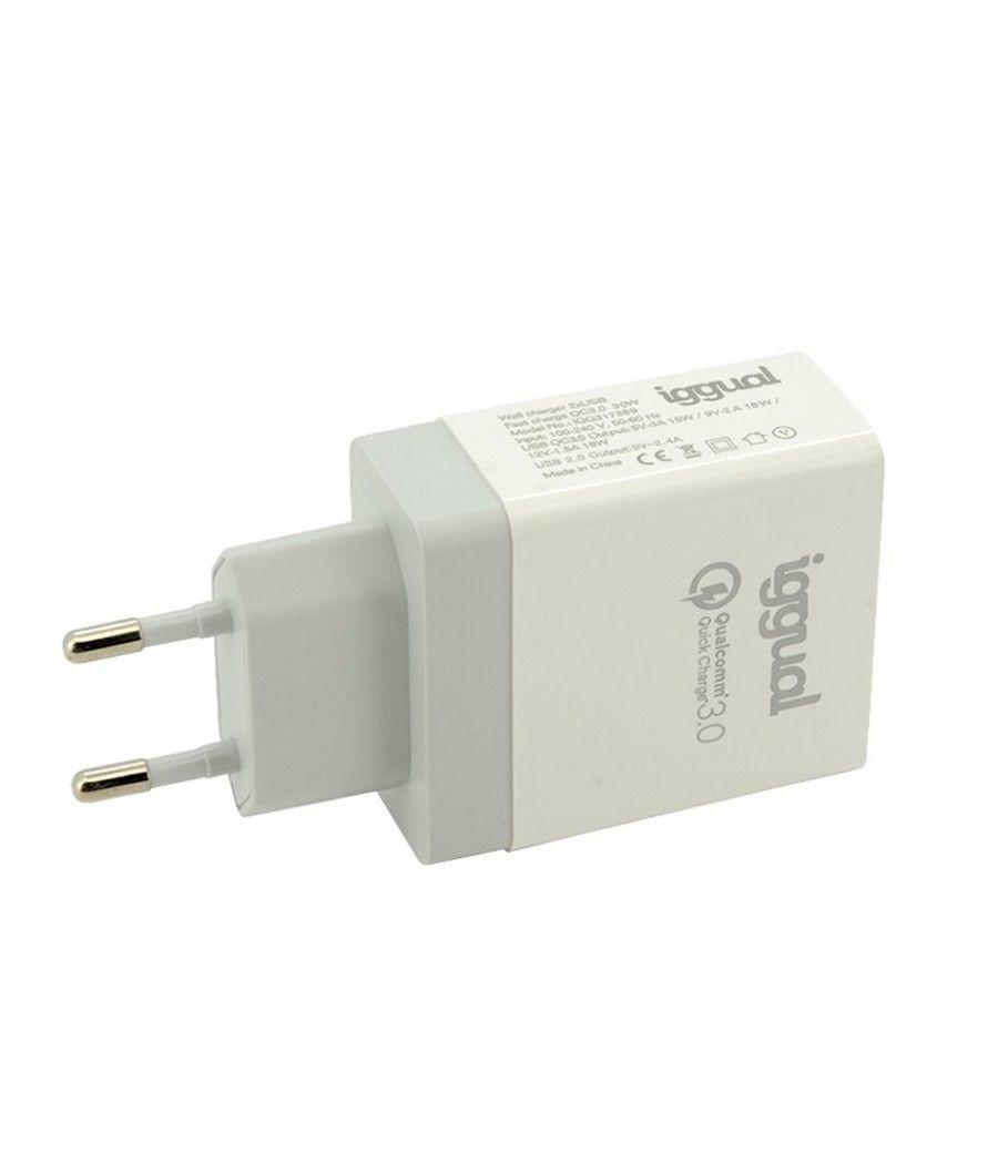 iggual Cargador 2xUSB carga rápida QC3.0 30W - Imagen 8