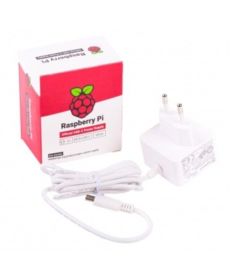 Raspberry alimentador oficial para Pi 4 - USB-C - 5V - 3A - 15W - Blanco - Imagen 1