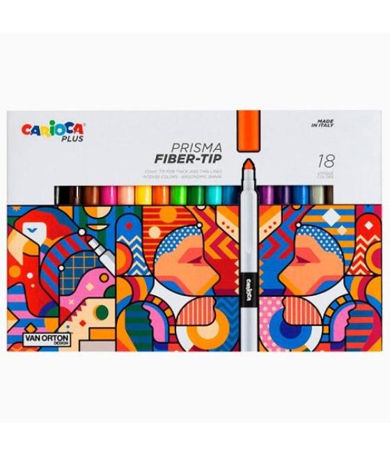 Carioca plus rotuladores prisma colores surtidos caja 18 ud