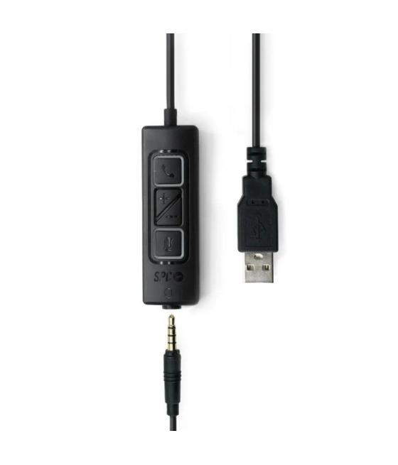 Auriculares spc brave pro/ con micrófono/ jack 3.5/ usb/ negros